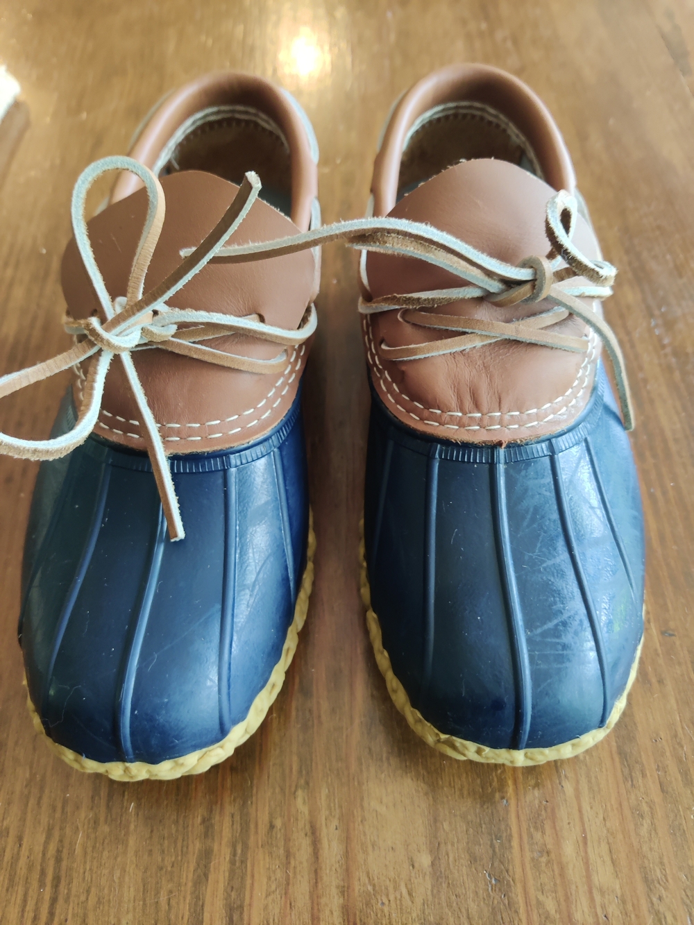 L.L. Bean Women's Navy Bean Boots, Rubber Mocs - Picture 2 of 5